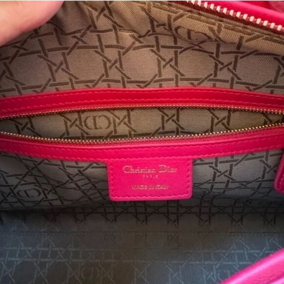 AUTHENTIC! *Barbie--PINK* CHRISTIAN DIOR Lady Dior Large Cannage Lambskin Bag - Picture 2 of 16